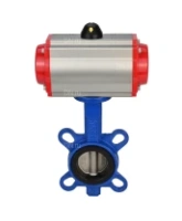 Затвор дисковый поворотный DN.ru WBV1132N-2W-Fb-H Ду125 Ру16, корпус - чугун GG25, диск - нержавеющая сталь 316L, уплотнение - NBR, с пневмоприводом DN.ru PA-SA-140 с возвратными пружинами, пневмораспределителем 4M310-08 AC220V