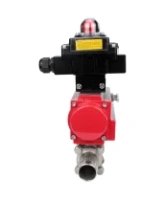 Кран шаровой DN.ru BV3232P(3pc)-FP-W-ISO-H LONG Ду32 Ру40 полнопроходной, корпус - нержавеющая сталь 316, уплотнение - PTFE, под приварку, с пневмоприводом DN.ru PA-DA-052 и БКВ APL-410N EX