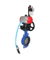 Затвор дисковый поворотный DN.ru WBV1413E-2W-Fb-H Ду150 Ру16, корпус - чугун GGG50, диск - чугун GGG40, EPDM, с пневмоприводом PA-DA-105 двойного действия, с пневмораспределителем 4V320-08 AC220V, с ручным дублером MON3-700-T38-ISO, с БПВ AFC2000