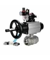 Кран шаровой DN.ru BV3232P(4pc)-SP-3WL-T-ISO-H WDVF Ду65 Ру40 стандартнопроходной, 3-ходовой L-тип, внутренняя резьба, нержавеющая сталь AISI 316, PTFE, с пневмоприводом PA-DA-105-1, пневмораспределителем 4V320-10 AC220V, БКВ APL-210N и БПВ AFC2000