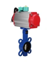 Затвор дисковый поворотный DN.ru WBV1413E-2W-Fb-H Ду40 Ру16, корпус - чугун GGG50, диск - чугун GGG40, уплотнение - EPDM, с пневмоприводом PA-SA-083, пневмораспределителем 4M310-08 220В NAMUR и магнитным переключателем ALS200D