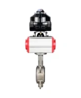 Затвор дисковый поворотный DN.ru WBV3131N-2W-Fb-H Ду65 Ру16, корпус - нержавеющая сталь 304, диск - нержавеющая сталь 304, уплотнение - NBR, с пневмоприводом DN.ru PA-SA-105 и БКВ DN.ru APL-510N EX