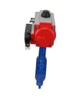 Затвор дисковый поворотный DN.ru WBV1413E-2W-Fb-H Ду100 Ру16, корпус - чугун GGG50, диск - чугун GGG40, уплотнение - EPDM, с пневмоприводом DN.ru PA-DA-083 и пневмораспределителем 4M310-08 AC220V