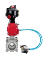 Кран шаровой DN.ru BV3232P(3pc)-FP-W-ISO-H WDVF Ду15 Ру63 полнопроходной, трехсоставной, корпус - нержавеющая сталь 316, уплотнение - PTFE, под приварку, с пневмоприводом PA-SA-065, пневмораспределителем 4V320-08 AC220V, БКВ APL-510N EX, БПВ AFC2000