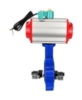 Затвор дисковый поворотный DN.ru WBV1616E-2W-Fb-H Ду100 Ру16 LUG корпус - чугун QT450, диск - чугун QT450, уплотнение - EPDM, с пневмоприводом PA-DA-083, пневмораспределителем 4V320-08 AC220V и магнитным переключателем ALS200D
