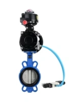 Затвор дисковый поворотный DN.ru WBV1132N-2W-Fb-H Ду125 Ру16, корпус - чугун GG25, диск - нержавеющая сталь 316L, уплотнение - NBR, с пневмоприводом DN.ru PA-DA-105-1 двойного действия, с пневмораспределителем 4V320-10 AC220V, с БКВ APL-510N-EX