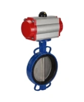 Затвор дисковый поворотный DN.ru WBV1413E-2W-Fb-H Ду200 Ру16, корпус - чугун GGG50, диск - чугун GGG40, уплотнение - EPDM, с пневмоприводом DN.ru PA-SA-160 и пневмораспределителем 4M310-08 AC220V