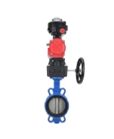 Затвор дисковый поворотный DN.ru WBV1432N-2W-Fb-H Ду125 Ру16, корпус - чугун GGG50, диск - нержавеющая сталь 316L, уплотнение - NBR, с пневмоприводом DN.ru PA-DA-105 двойного действия, с БКВ APL-510N EX, с ручным дублером MON3-700-T38-ISO
