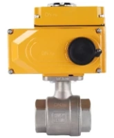 Кран шаровой DN.ru BV3232P(2pc)-FP-T-ISO-H Ду65 Ру40 полнопроходной двухходовой, нержавеющая сталь 316, внутренняя резьба, уплотнение - PTFE, с электроприводом четвертьоборотным QT-N-010EM-O1-220VAC-У1