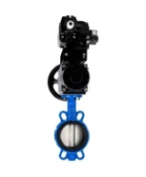 Затвор дисковый поворотный DN.ru WBV1132N-2W-Fb-H Ду125 Ру16, корпус - чугун GG25, диск - нержавеющая сталь 316L, уплотнение - NBR, с пневмоприводом DN.ru PA-DA-105-1 и с электропневматическим поворотным позиционером YT-1000RSN с обратной связью