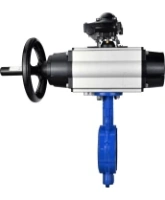 Затвор дисковый поворотный DN.ru WBV1432E-2W-Fb-H Ду150 Ру16, корпус - чугун GGG50, диск - нержавеющая сталь 316L, уплотнение - EPDM, с пневмоприводом DN.ru PA-DA-105-1 двойного действия, пневмораспределителем 4M310-08 AC220V, БКВ APL-210N