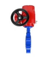 Затвор дисковый поворотный DN.ru WBV1616E-2W-Fb-H Ду100 Ру16 LUG межфланцевый, корпус - чугун QT450, диск - чугун QT450, уплотнение - EPDM, с электроприводом QT-EX-010M-O2-220VAC-У1 с моментной муфтой и штурвалом