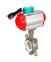 Затвор дисковый поворотный DN.ru WBV3131P-2W-Fb-H Ду125 Ру16 корпус - нержавеющая сталь 304, диск - нержавеющая сталь 304, уплотнение - PTFE, с пневмоприводом PA-DA-105 и магнитным переключателем ALS200D