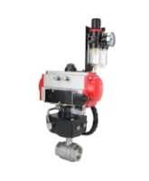 Кран шаровой DN.ru BV3232P(2pc)-FP-T-ISO-H Ду65 Ру40 полнопроходной двухходовой, нержавеющая сталь SS316, внутренняя резьба, PTFE, с пневмоприводом PA-DA-083, с пневмораспределителем 4M310-08 AC220V, с ручным дублером MON2-450-T28-ISO, с БПВ AFC2000