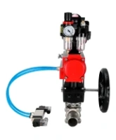 Кран шаровой DN.ru BV3232P(3pc)-FP-W-ISO-H LONG Ду50 Ру40 полнопроход., корпус - нерж.сталь 316, уплотнение - PTFE, под приварку, с пн.приводом PA-DA-083, пн.распределителем 4V320-08 AC220V, редуктором MON2-450-T28-ISO, БКВ APL-510N EX и БПВ AFC2000