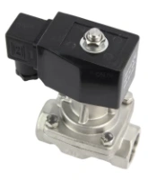 Клапан электромагнитный DN.ru VS731-PT-NC-24VAC 1 1/2″ Ду40 Ру5 прямого действия двухходовой, корпус - сталь нержавеющая 304, присоединение - внутренняя резьба, уплотнение - PTFE, нормально-закрытый, катушка - 24 В AC