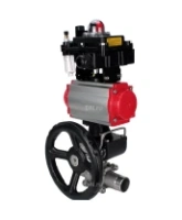 Кран шаровой DN.ru BV3232P(3pc)-FP-W-ISO-H LONG Ду125 Ру16 полнопроход., корпус - нерж.сталь 316, уплотнение - PTFE, под приварку, пн.привод PA-DA-130, пн.распределитель 4M310-08 AC220V, ручной дублер MON3-700-T38-ISO, БКВ APL-410N EX и БПВ AFC2000