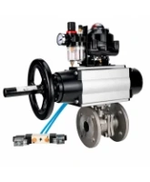 Кран шаровой DN.ru BV3232P(2pc)-FP-F-ISO-H WDVF Ду100 Ру16 полнопроходной, фланцевый, корпус - нержавеющая сталь 316, уплотнение - PTFE, с пневмоприводом PA-DA-105-1, пневмораспределителем 4V320-08 AC220V, БКВ APL-510N EX и БПВ AFC2000