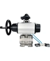 Кран шаровой DN.ru BV3232P(3pc)-FP-SW-ISO-H Ду100 Ру63 полнопроходной, корпус - нержавеющая сталь SS316, под приварку, с пневмоприводом PA-DA-105-1, пневмораспределителем 4V320-08 AC220V, БКВ APL-210N