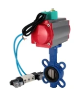 Затвор дисковый поворотный DN.ru WBV1132N-2W-Fb-H Ду125 Ру16 корпус - чугун GG25, диск - нержавеющая сталь 316L, уплотнение - NBR, с пневмоприводом PA-DA-105, пневмораспределителем 4V320-08 AC220V и магнитным переключателем ALS200D