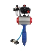Затвор дисковый поворотный DN.ru WBV1413E-2W-Fb-H Ду100 Ру16, корпус - чугун GGG50, диск - чугун GGG40, уплотнение - EPDM, с пневмоприводом DN.ru PA-DA-083 двойного действия, с пневмораспределителем 4V320-08 AC220V, с БКВ APL-410N EX, с БПВ AFC2000