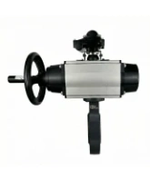 Затвор дисковый поворотный DN.ru WBV4242E-2W-Fb-ISO Дн80 Ру10 межфланцевый, корпус - НПВХ, диск - НПВХ, уплотнение - EPDM, с пневмоприводом PA-DA-105-1 и БКВ APL-210N