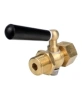 Кран запорный для манометра DN.ru BVPG0000P-3WT-T-H ВР/НР G1/2″-М20х1.5 Ду15 Ру25 трехходовой, резьбовой, корпус - латунь HPb57-3, шар - латунь HPb57-3, уплотнение - PTFE, с рукояткой