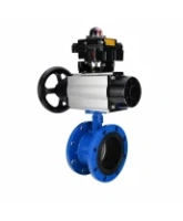 Затвор дисковый поворотный DN.ru WBV1331E-2W-F-H Ду50 Ру16 фланцевый, корпус - чугун GGG40, диск - нержавеющая сталь 304, уплотнение - EPDM, с пневмоприводом DN.ru PA-DA-105-1, 4M310-08 AC220V и APL-410N EX