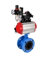 Затвор дисковый поворотный DN.ru WBV1313E-2W-F-H Ду100 Ру16 фланцевый, корпус - чугун GGG40, диск - чугун GGG40, EPDM, с пневмоприводом DN.ru PA-DA-105, пневмораспределителем DN.ru 4M310-08 AC220V, БКВ DN.ru APL-210N и БПВ DN.ru AFC2000