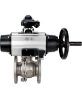 Кран шаровой DN.ru BV3232P(2pc)-FP-F-ISO-H Ду100 Ру16, полнопроходной фланцевый, нержавеющая сталь SS316, уплотнение - PTFE, с пневмоприводом PA-DA-105-1 двойного действия, с пневмораспределителем 4M310-08 AC220V, с БКВ APL-210N