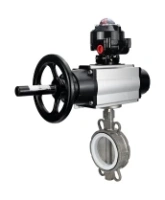 Затвор дисковый поворотный DN.ru WBV3232P-2W-Fb-H Ду125 Ру16, корпус - нержавеющая сталь 316L, диск - нержавеющая сталь 316L, уплотнение - PTFE, с пневмоприводом PA-DA-105-1 двойного действия, пневмораспределителем 4M310-08 AC220V, БКВ APL-510N EX