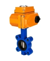 Затвор дисковый поворотный DN.ru WBV1616E-2W-Fb-H Ду100 Ру16 LUG корпус - чугун QT450, диск - чугун QT450, уплотнение - EPDM, межфланцевый, с электроприводом DN.ru QT-N-010EM-O1-24VDC-У1 24В
