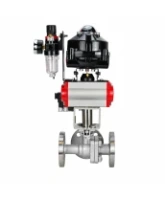 Кран шаровой DN.ru BV3232P(2pc)-FP-3WL-F-ISO-H Ду80 Ру16 HYMT, трехходовой L-тип, полнопроходной, фланцевый, корпус - нержавеющая сталь SS316, с пневмоприводом PA-SA-130, пневмораспределителем 4M310-08 24В NAMUR, БКВ APL-510N EX и БПВ AFC2000