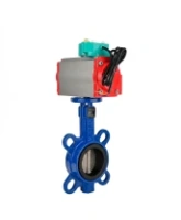 Затвор дисковый поворотный DN.ru WBV1132N-2W-Fb-H Ду40 Ру16 корпус - чугун GG25, диск - нержавеющая сталь 316L, уплотнение - NBR, с пневмоприводом PA-SA-083 и магнитным переключателем ALS200D