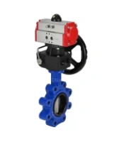 Затвор дисковый поворотный DN.ru WBV1631E-2W-Fb-H Ду125 Ру16 LUG корпус - чугун QT450, диск - нержавеющая сталь 304, уплотнение - EPDM, с пневмоприводом DN.ru PA-DA-105 и редуктором MON3-700-T38-ISO