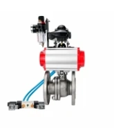 Кран шаровой DN.ru BV3232P(2pc)-FP-F-ISO-H WDVF Ду65 Ру16 полнопроходной, фланцевый, корпус - нержавеющая сталь 316, уплотнение - PTFE, с пневмоприводом PA-SA-130, пневмораспределителем 4V320-08 AC220V, БКВ APL-210N и БПВ AFC2000