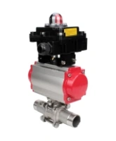 Кран шаровой DN.ru BV3232P(3pc)-FP-W-ISO-H LONG Ду32 Ру40 полнопроходной, корпус - нержавеющая сталь 316, уплотнение - PTFE, под приварку, с пневмоприводом DN.ru PA-DA-052 и БКВ APL-410N EX