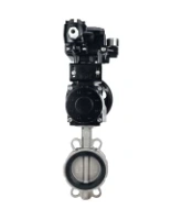Затвор дисковый поворотный DN.ru WBV3232V-2W-Fb-H Ду150 Ру16, корпус - нержавеющая сталь 316L, диск - нержавеющая сталь 316L, уплотнение - Viton, с пневмоприводом PA-DA-105-1 и с электропневматическим поворотным позиционером YT-1000RSN без обратной связи