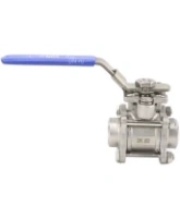 Кран шаровой DN.ru BV3232P(3pc)-FP-W-ISO-H Ду25 Ру63 полнопроходной двухходовой, нержавеющая сталь SS316, под приварку, уплотнение - PTFE, с ISO фланцем и рукояткой