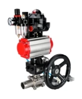 Кран шаровой DN.ru BV3232P(3pc)-FP-W-ISO-H LONG Ду50 Ру40 полнопроход., корпус - нерж.сталь 316, уплотнение - PTFE, под приварку, с пн.приводом PA-DA-083, пн.распределителем 4V320-08 AC220V, редуктором MON2-450-T28-ISO, БКВ APL-510N EX и БПВ AFC2000