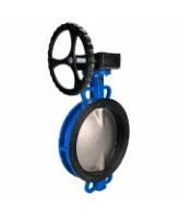 Затвор дисковый поворотный DN.ru WBV3431E-2W-Fb-ISO-R Ду350 Ру16 межфланцевый, корпус - углеродистая сталь WCB, диск - нержавеющая сталь AISI 304, уплотнение - EPDM, с редуктором