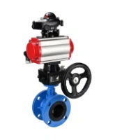 Затвор дисковый поворотный DN.ru WBV1313E-2W-F-H Ду100 Ру16 фланцевый, корпус - чугун GGG40, диск - чугун GGG40, EPDM, с пневмоприводом PA-DA-105, пневмораспределителем DN.ru 4M310-08 AC220V, БКВ DN.ru APL-210N и ручным дублером DN.ru MON1-250-T26-ISO