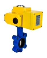 Затвор дисковый поворотный DN.ru WBV1616E-2W-Fb-H Ду100 Ру16 LUG корпус - чугун QT450, диск - чугун QT450, уплотнение - EPDM, межфланцевый, с электроприводом DN.ru QT-N-010EM-A1-220VAC-У1 c датчиком обрат.связи и входным управл. сигналом 4-20мА HARK