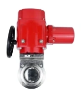 Затвор дисковый поворотный DN.ru WBV3131E-2W-W-H Ду15 Ру10 под приварку, корпус - пищевая нержавеющая сталь 304, уплотнение - EPDM, с электроприводом QT-EX-005M-O2-220VAC-У1 с моментной муфтой и штурвалом