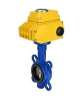 Затвор дисковый поворотный DN.ru WBV1413E-2W-Fb-H Ду100 Ру16, корпус - чугун GGG50, диск - чугун GGG40, уплотнение - EPDM, с четвертьоборотным электроприводом DN.ru QT-N-010EM-O1-24VDC-У1