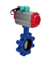 Затвор дисковый поворотный DN.ru WBV1631E-2W-Fb-H Ду100 Ру16 LUG корпус - чугун QT450, диск - нержавеющая сталь 304, уплотнение - EPDM, с пневмоприводом PA-DA-083, пневмораспределителем 4M310-08 AC220V и магнитным переключателем ALS200D