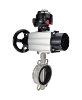 Затвор дисковый поворотный DN.ru WBV3131V-2W-Fb-H Ду150 Ру16 межфланцевый, корпус - нержавеющая сталь 304, диск - нержавеющая сталь 304, уплотнение - VITON, с пневмоприводом PA-DA-105-1 и БКВ APL-510N EX
