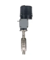 Затвор дисковый поворотный DN.ru WBV3232V-2W-Fb-H Ду100 Ру16, корпус - нержавеющая сталь 316L, диск - нержавеющая сталь 316L, уплотнение - Viton, с электроприводом DN.ru QTSA-N-007EM-O0-220VAC с пружинным возвратом