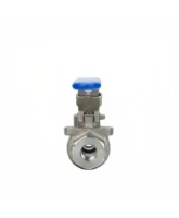 Кран шаровой DN.ru BV3232P(2pc)-FP-T-H Ду8 Ру140 полнопроходной двухходовой, нержавеющая сталь 316, внутренняя резьба, уплотнение - PTFE, ручка-рычаг