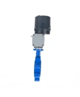 Затвор дисковый поворотный DN.ru WBV1616E-2W-Fb-H Ду100 Ру16 LUG межфланцевый, корпус - чугун QT450, диск - чугун QT450, уплотнение - EPDM, с электроприводом четвертьоборотным DN.ru QTSA-N-014EM-O0-220VAC с пружинным возвратом